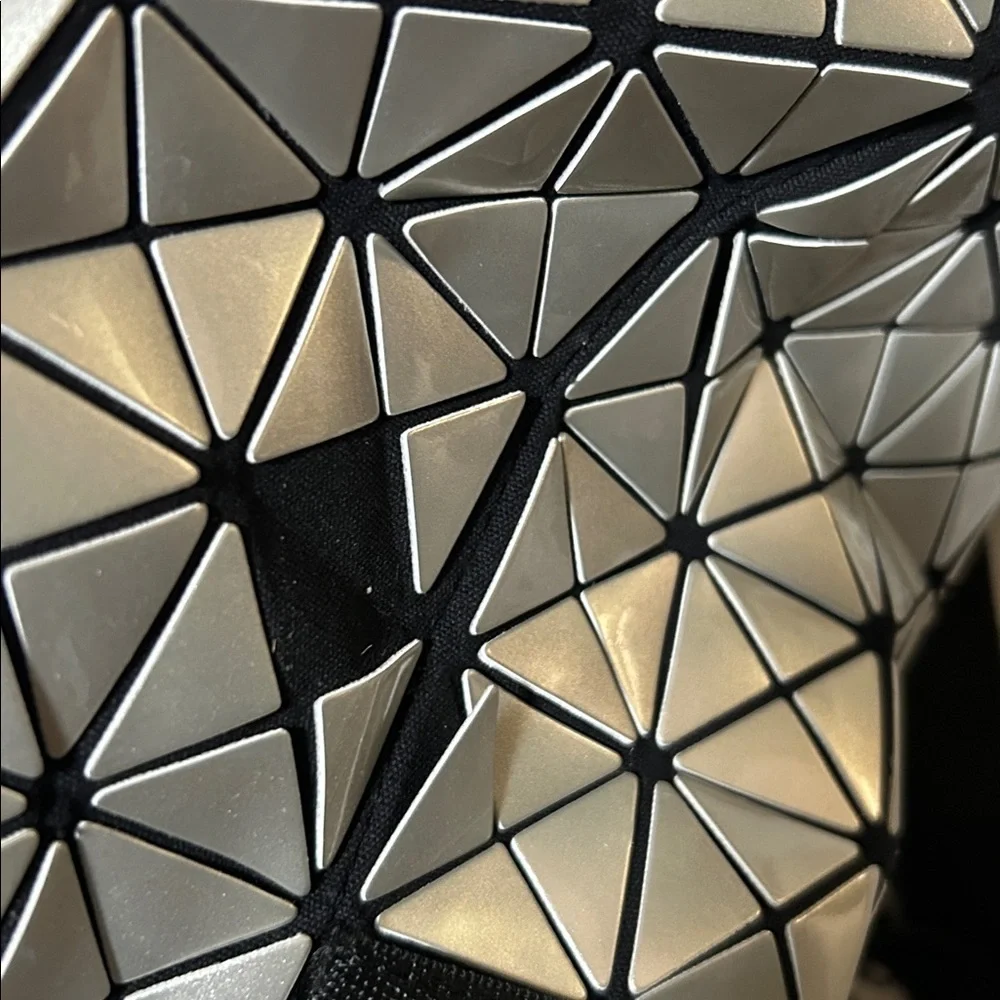Geometric Silver Backpack